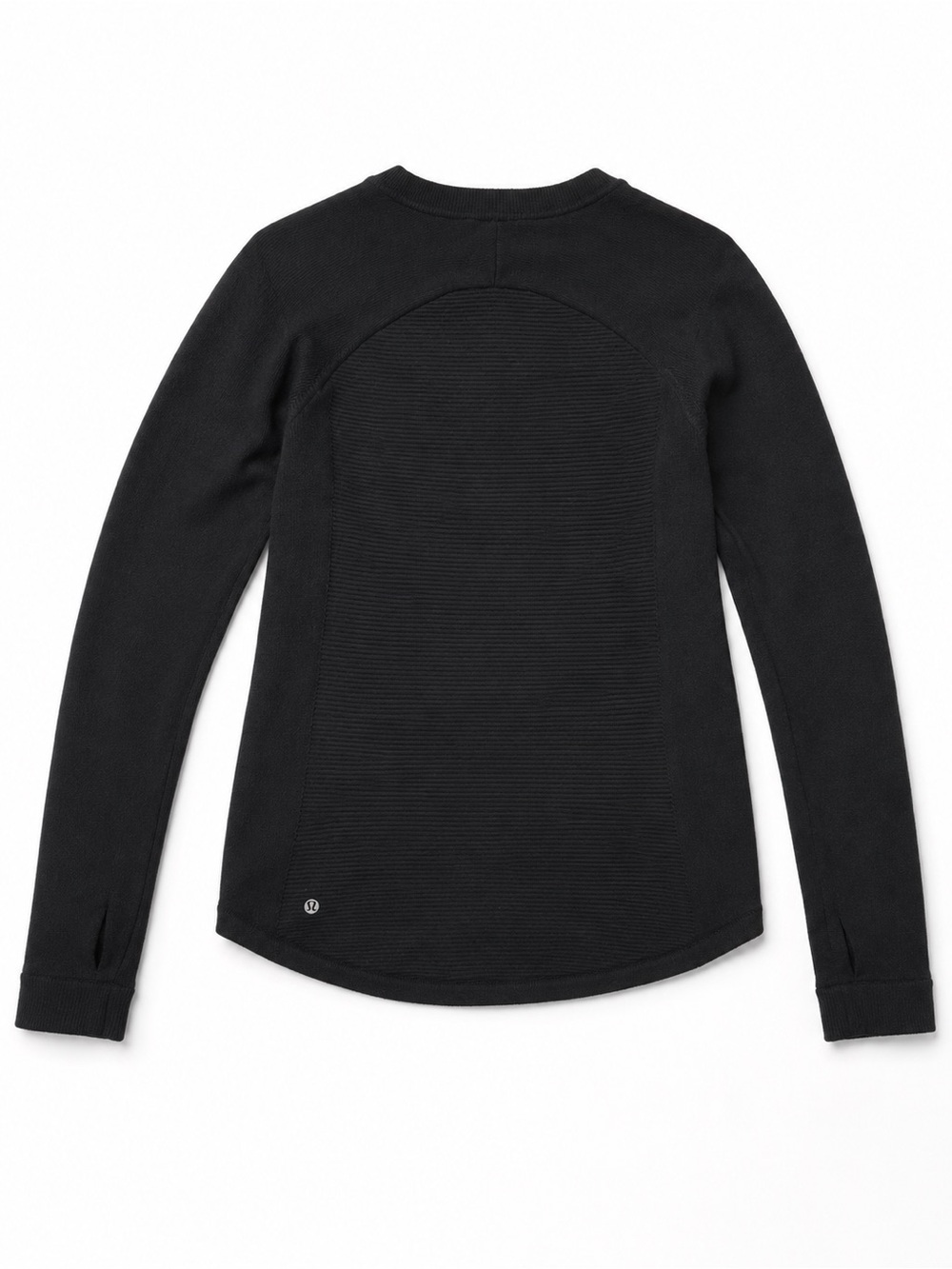 Lululemon Women’s Black 100% Merino Wool Long Sleeve Crew Neck Thumbhole Size M - Picture 2 of 7